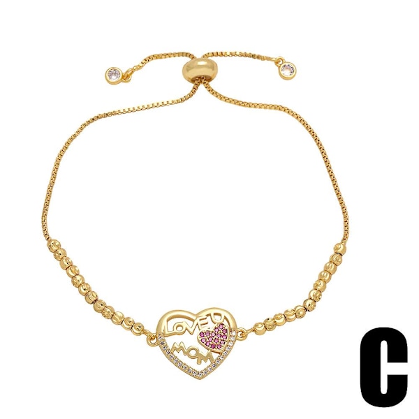 Rannekorulahja äidille Zirkoni Mama Heart Stud Muotikorut Ac8252 A