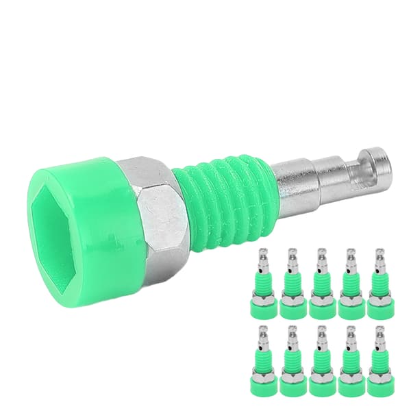 2 mm Banana Hona Jack Socket Connector Adapter Panel - 10st, grön, för elektroniskt instrument