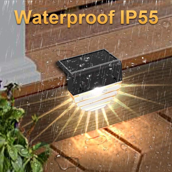 Solar uteplatsbelysning, 6-pack vattentät Solar LED utomhusbelysning för uteplatser, trappor, gårdar, trädgårdsstigar, trappor och staket