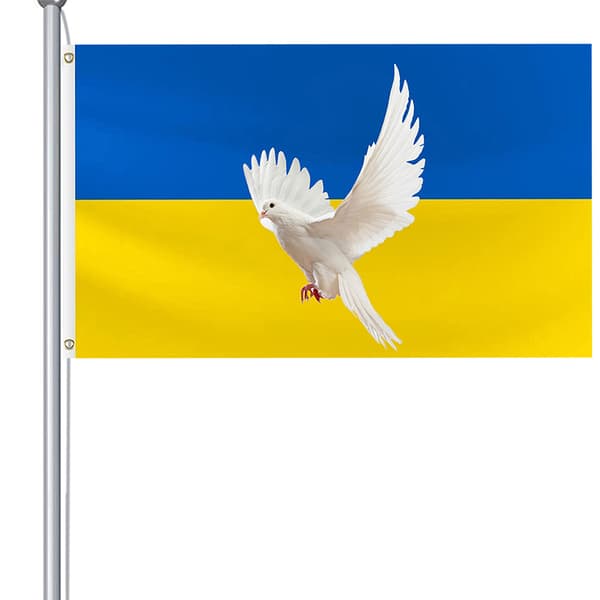 Ukraina Fredsdue Flagg 3x5 Fot Polyester Banner Messingmaljer