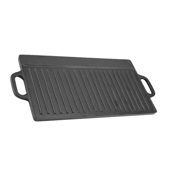 Dobbeltsidig non-stick støpejernsgrillpanne for baking og matlaging