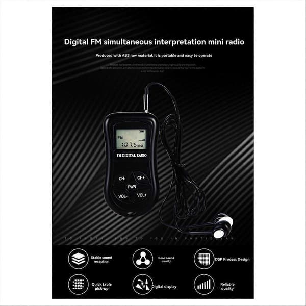 Mini FM stereoradio bærbar digital mottaker med LCD-skjerm