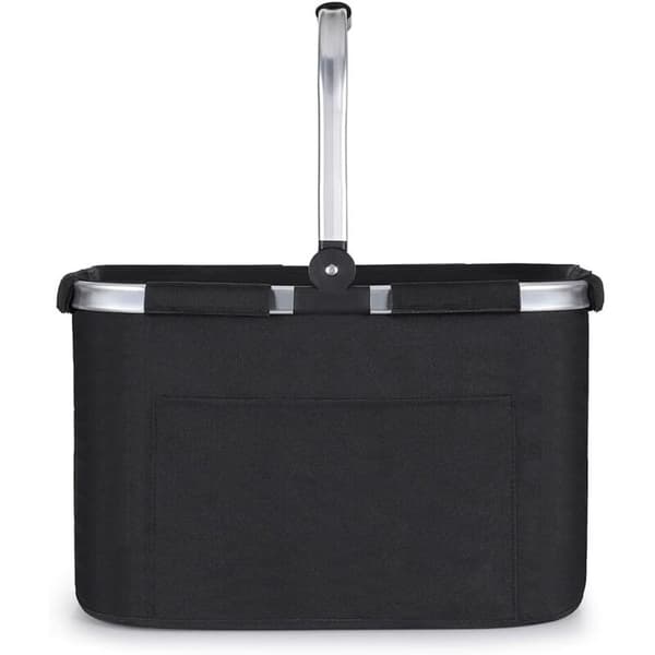 Sammenleggbar handlekurv 30L med polstrede håndtak aluminiumsramme ideell for reise piknik stor solid kurv
