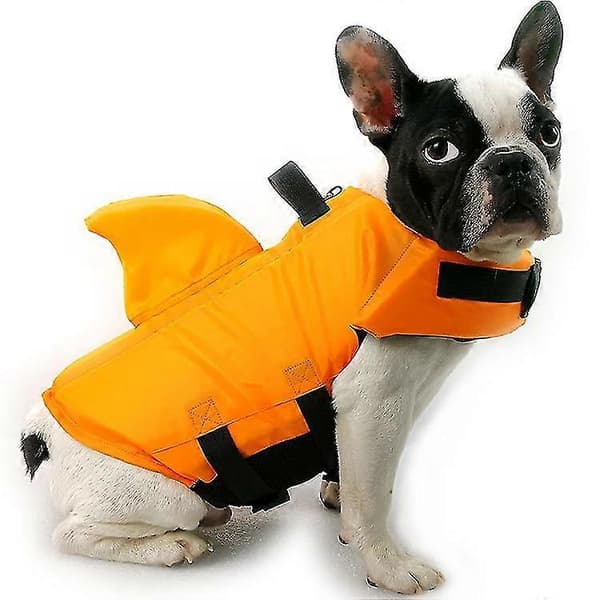 Hundesvømmevest i haiformet design Yellow M