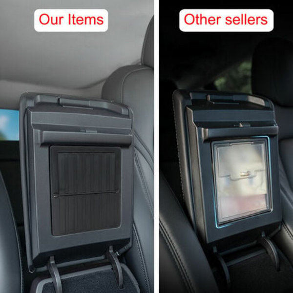 Central Control Armstöd Förvaringsbox för Tesla Model3/Y 2021 - Svart