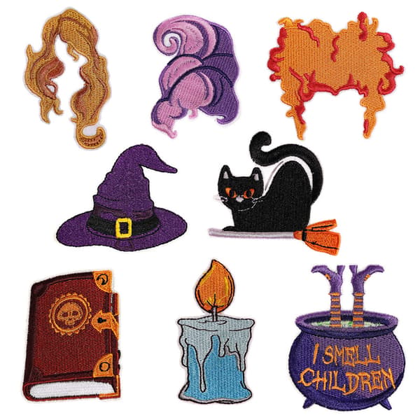 Stykker Halloween Broderede Strygemærker, Selvklæbende Broderi