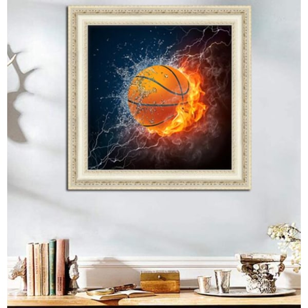 Water Fire Basketball Diamond painting (35*35cm)