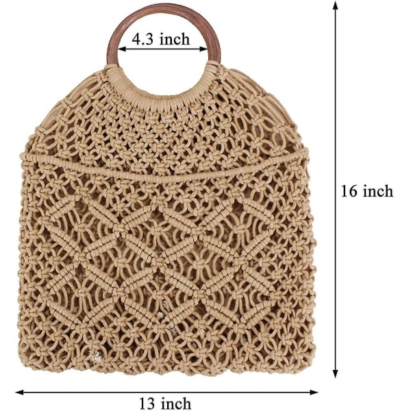 Mesh ihålig vävd väska camel