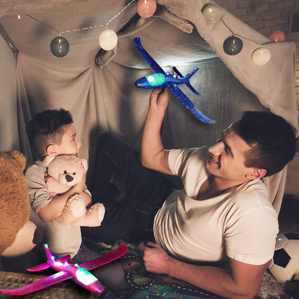 LED Lysende Glider Fly Leke Manuell Kast Skum Fly 2 Flymoduser Gave til Barn