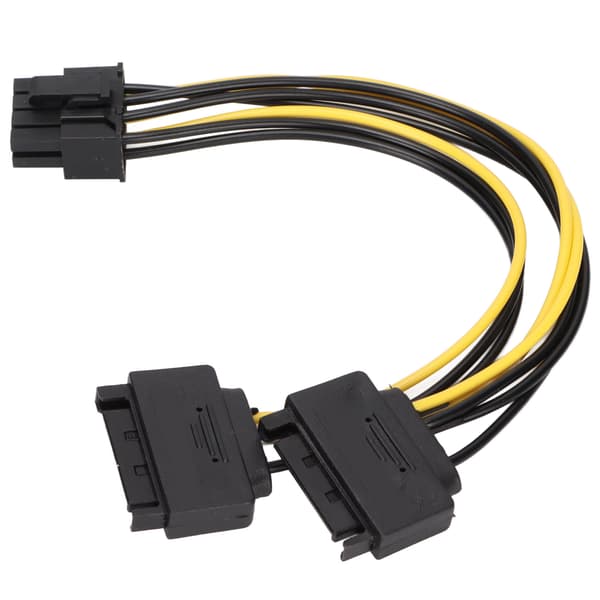 2 stk. Dobbelt 15-bens SATA til PCIE 8-bens han GPU-strømadapterkabel til computer