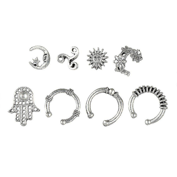 8st Örhängen Set Sun Moon Ear Studs Örhängen Legering Smycken För Bröllop