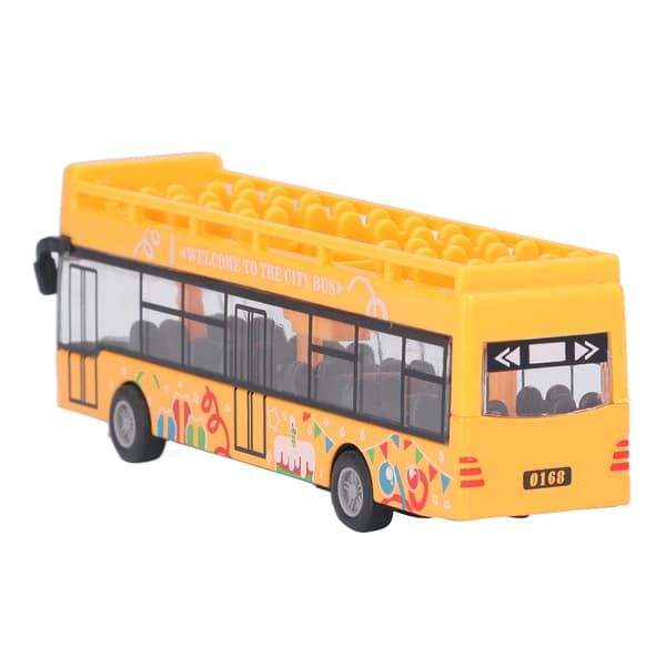 Høj Simulation Legering Cabriolet Bus Model Metal Træk Tilbage Legetøj Gul Børn