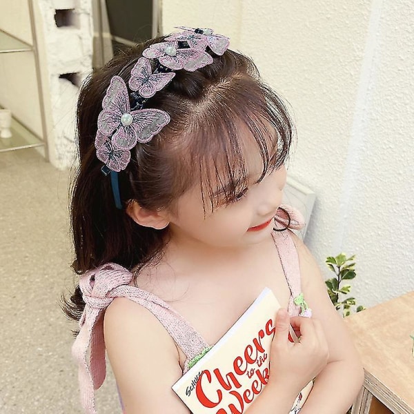 Söt frisyr för barn Pannband i koreansk stil Söt tecknad lugg Fast hårögla Huvudbonadspresenter 10orange Bead Butterfly