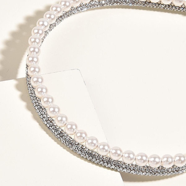 Pearl strassit otsapanta kaksirivinen päähineet Yksinkertaiset tyylikkäät Blings muodikkaat hiustarvikkeet Double Row Drill Black Paste