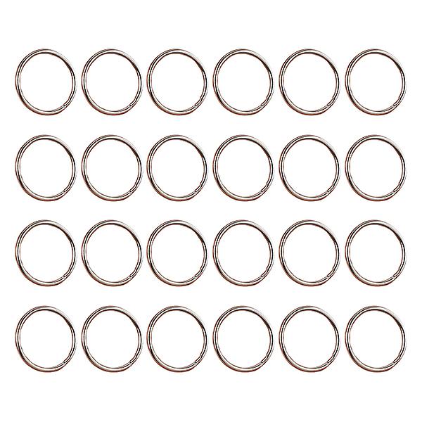 24 stk Nøgleringe Flade Nøgleringe Metal Nøglering Ringe Diy Keys Attachment