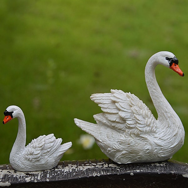 1 par dekorativ prydnad Innovativ bred applikation Lättviktssimulering Little Swan prydnad för bildekoration
