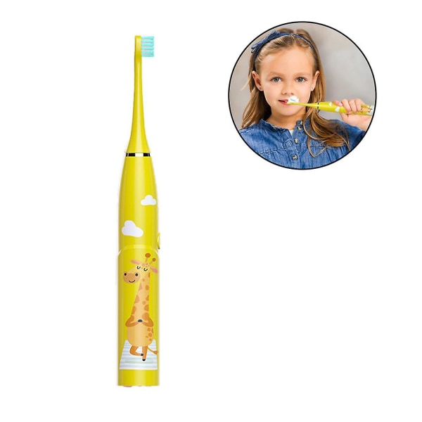 Elektriska tandborstar för barn med 6 borsthuvuden Yellow