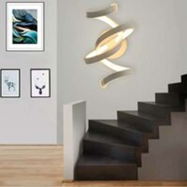 Moderne Akryl Vegglampe LED-lys Spiral Vegglampe Enkel Aluminium Stue Nattbord Soverom A