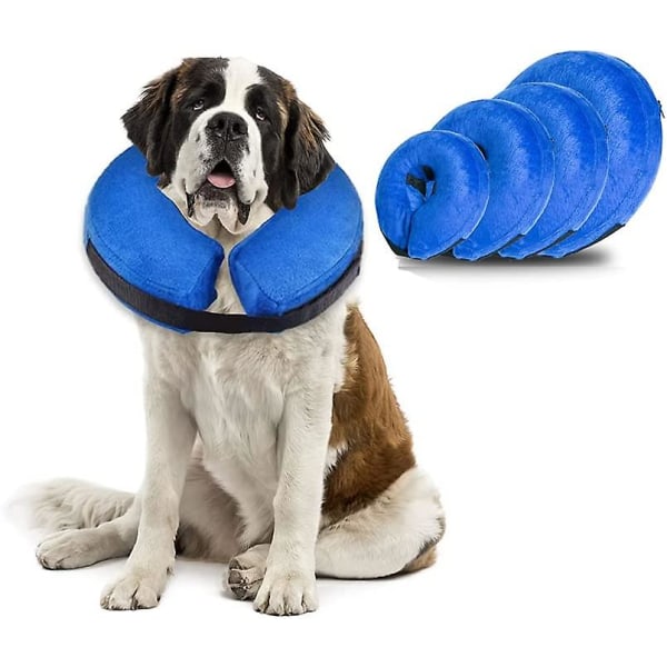 Uppblåsbart hundkon-halsband för efter operation, mjuka hundkottar Skyddshalsband för husdjursåterställning, hundar Katter E-halsband Förhindrar att husdjur slickar beröring Wo