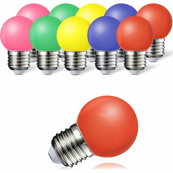 Runt huvud färg bubbla-1W röd ljusgul ljusblå ljusgrön ljus pulver 2st LED liten färg glödlampa färgglad varm färg hem