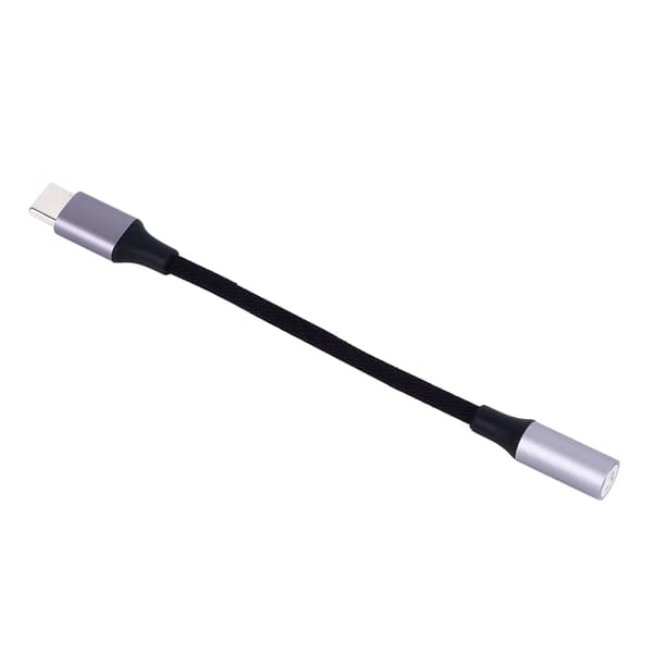 USB C til 3,5 mm lydjack-adapter fleksibelt AUX-kabel til telefon tablet