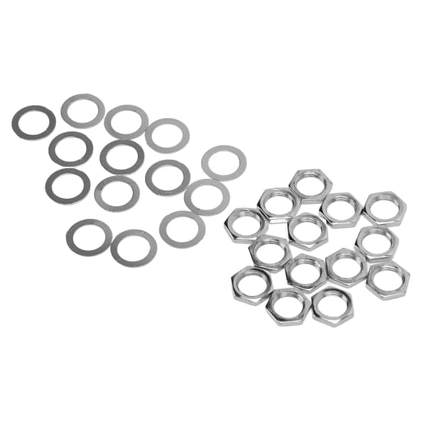Elgitarrbas M9 Hona Gänga Mutter Bricka Kit Uttag Kontakt Fästelement Silver