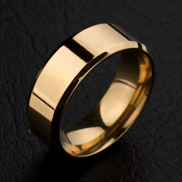 1 Stk Ring Unisex rustfritt stålspeil Lett fingerring til bryllup Silver US 8