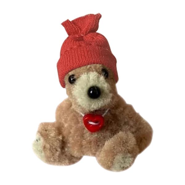 Tiny Handmade Teddy Bear - A Little Pocket Bear Klem red