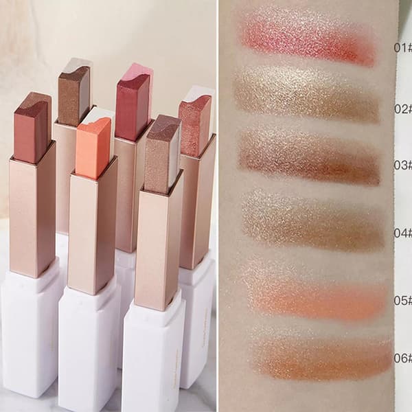 Tvåfärgad ögonskuggsstift Vattentät Långvarig Gradient Lat Ögonmakeup