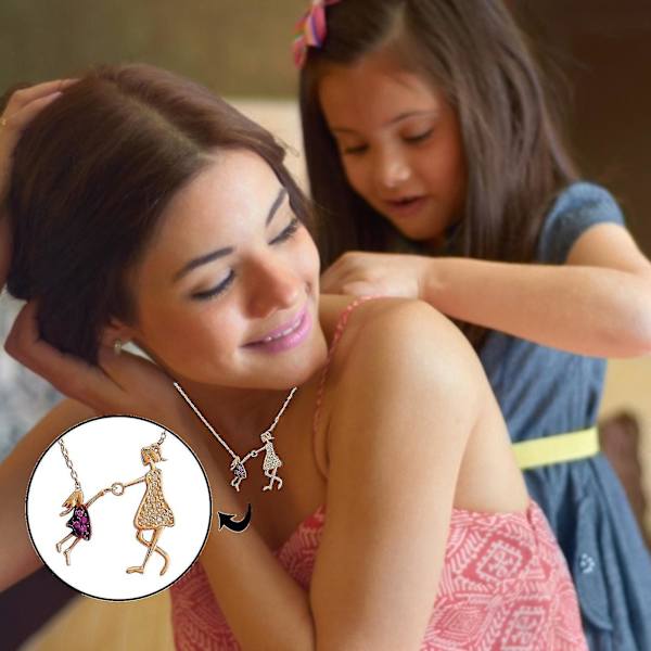 Den bästa morsdagspresenten från dotter till mor Mor och dotter halsband