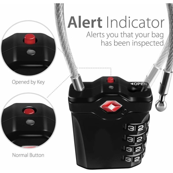 Kodin yhdistelmälukko Red Dot Bag Pieni riippulukko (musta),