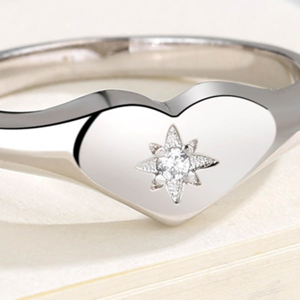 Kvinnor Ring Rhinestone Inlagd Non-blekning Legering Smidig Kärlek Finger Ring För Födelsedag Golden US 10