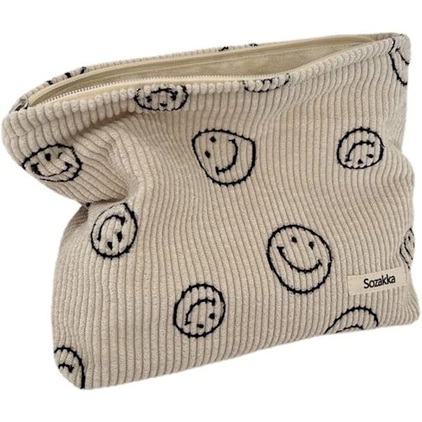 Kosmetikväska för kvinnor - Kosmetikväska i manchester Estetisk handväska för damer Myntväska Smile Polka Dot Makeup Organizer Cosmet