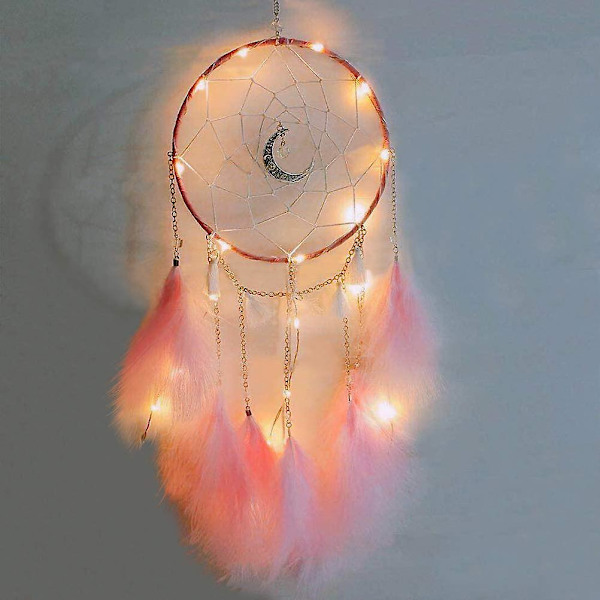 Dream catcher -riippuvalaisin vaaleanpunainen