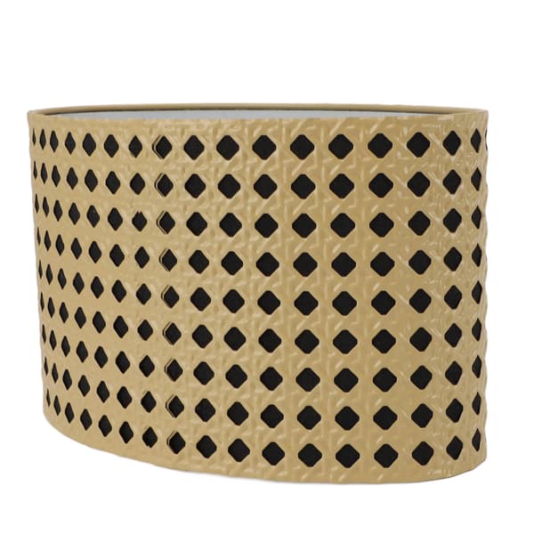 Oval Hollow Metall Snidad Lampskärm E27 E14 Kompatibel Gul Svart Foder för Kontor Sovrum Vardagsrum