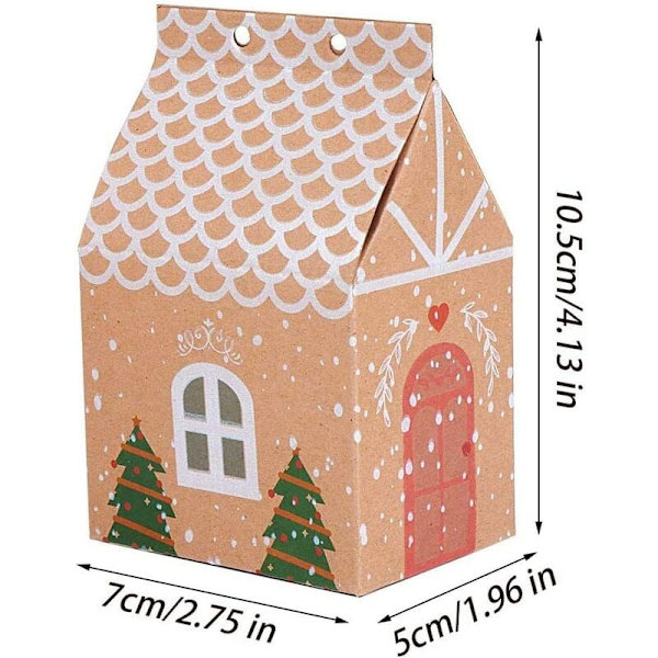50 stykker julefestgaveesker, julegaveposer av kraftpapir, gaveesker til bryllupsgaver, for gaveinnpakning, ca.