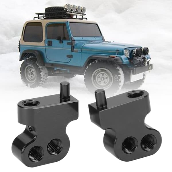 Justerbar aluminiumslegering frontdæmper stødbeslag til RC 1/10 Tamiya CC01 Sort