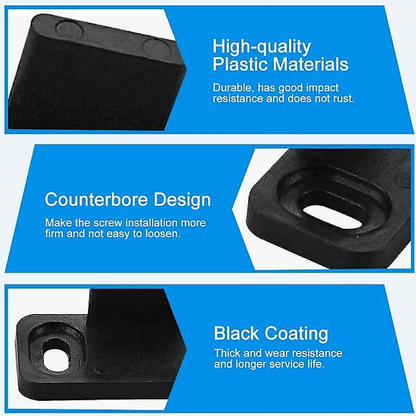 6 st Plast Skjutdörr Guide 45*20*24mm Golv Skjutdörr Guide Multifunktiona Heavy Duty Anti-brus Golvguide Med Skruvar För Skjutdörrar Ho