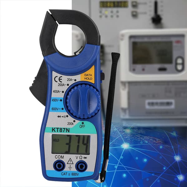 Digital klemmetermometer 20-400A DC/AC, 600V/450V, med LCD-skærm