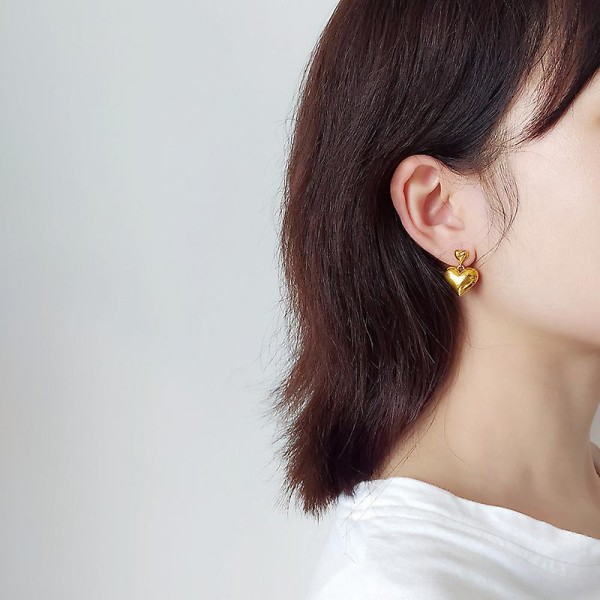 Ørering Hjerte Stud Metallic Element Modesmykker Ac7186 C186