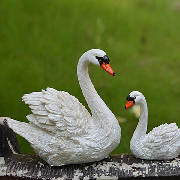 1 par dekorativ prydnad Innovativ bred applikation Lättviktssimulering Little Swan prydnad för bildekoration