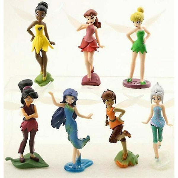 7 stk/sæt Tinkerbell Tinker Bell Fairy Action Stand Action Figures Xma S