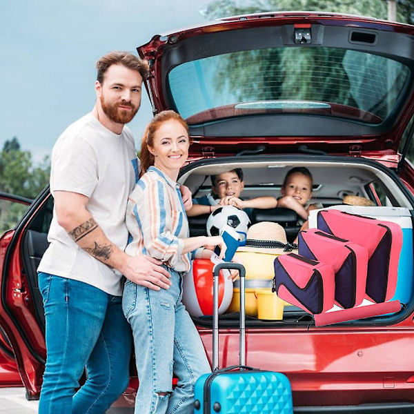 Fashion Simple Travel Opbevaringstaske Tredelt sæt Let at bære Tøj Opbevaringspose rose red