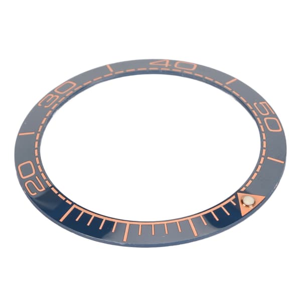 Keramisk klokkering 38 mm blå base rosegull sifferinnsats erstatning for urmaker