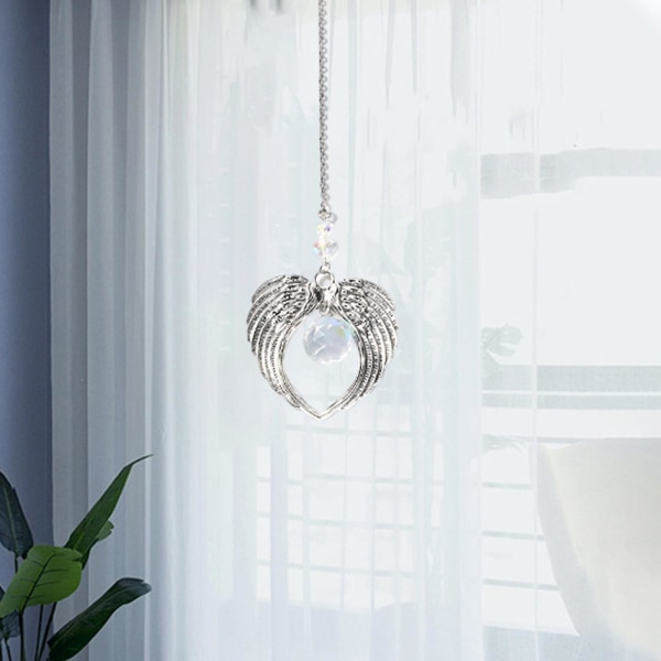Bilanheng Vingeform Reflekterende Klar tekstur Rustfri Lang Dekorativ Glass Vinkel Solfanger Prismer Regnbuebil Hengende Ornament Gave