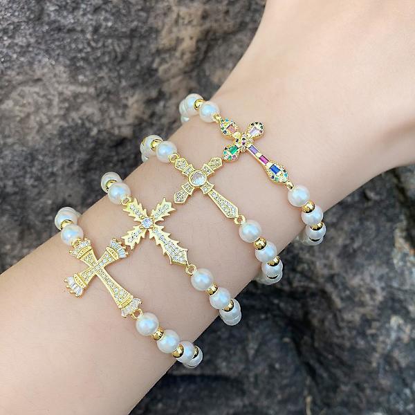 Armbånd Vintage Zircon Cross Fashion smykker Ac9643