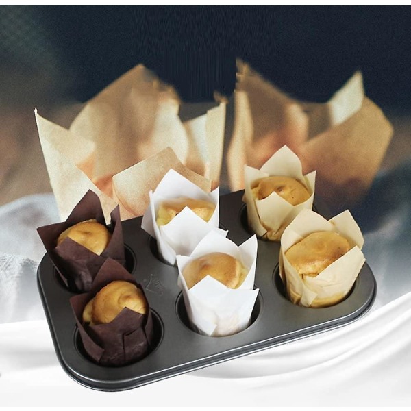 Cupcakesager, muffinpapir, 150 stk. Tulipanbagepapirkopper, Papirmuffin, Cupcakebageforme Muffinkopper, Cupcakepapirkopper til muffins, kage, Cu