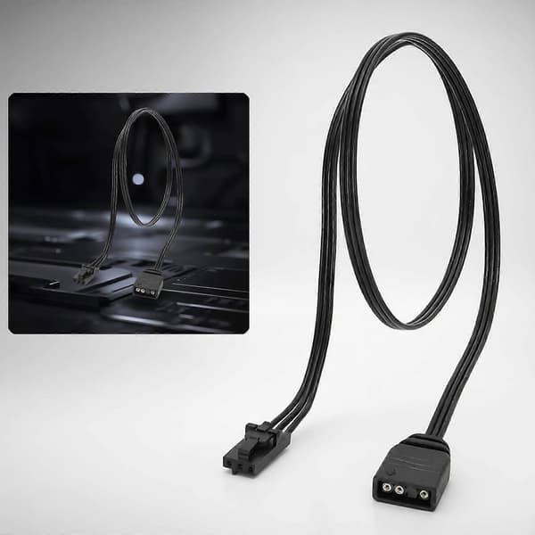 PVC ARGB lys hovedkort synkroniseringskabel for ROG datamaskin kabinett modding 50 cm lang svart