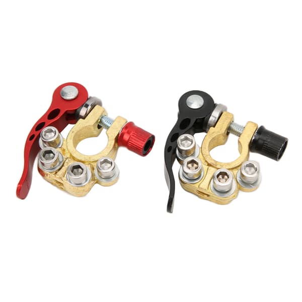 2 stk Batteripoler Top Post Connector Hurtigudløsning Multihul Messing Kabelklemme