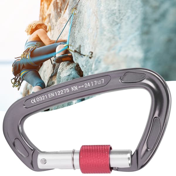 7075 Flygplansaluminium Master Lock Karbinhake D Ring Säkerhetsspänne Utomhus Klättring Camping Säkerhetsutrustning Grå